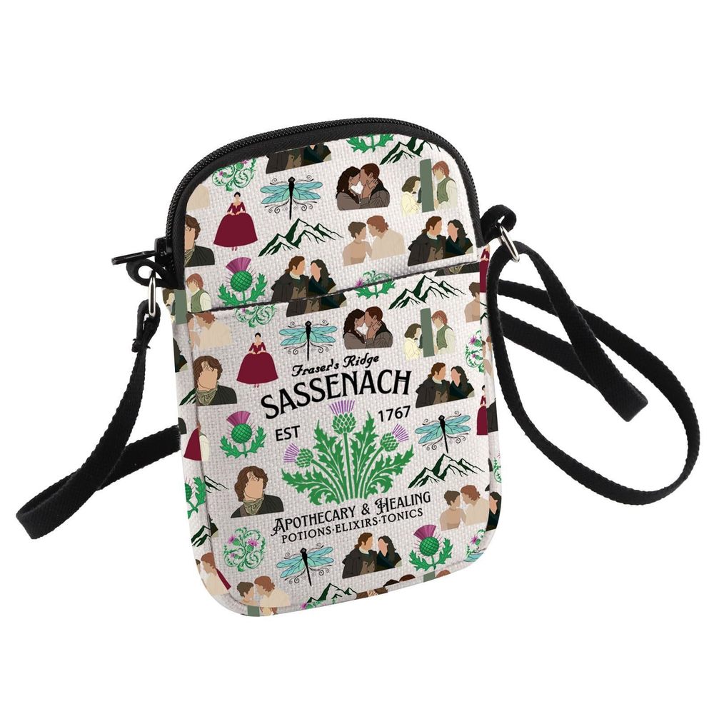 Sasenach Crossbody Bag Scottish Thistle Flower Gift Sasenach Est 1767 >:)